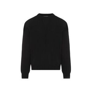 JIL SANDER Ribbed Detail Crewneck Sweater Men BLACK Sweaters & Cardigans